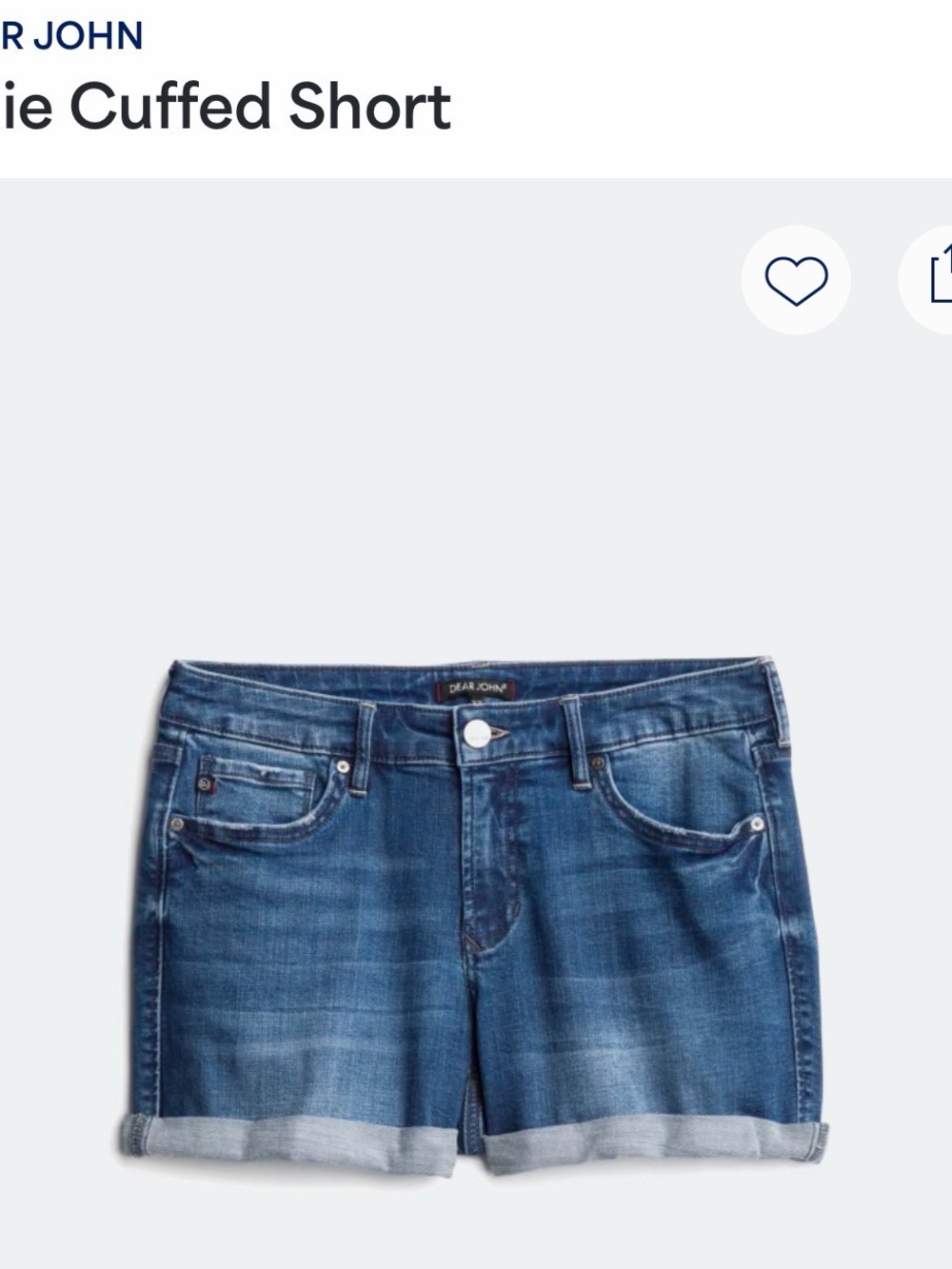 Dear John Indigo Blue Cuffed Denim Shorts